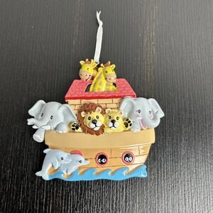 Christmas Ornament Holiday Noah's Ark‎ Animals Boat Water Sea New